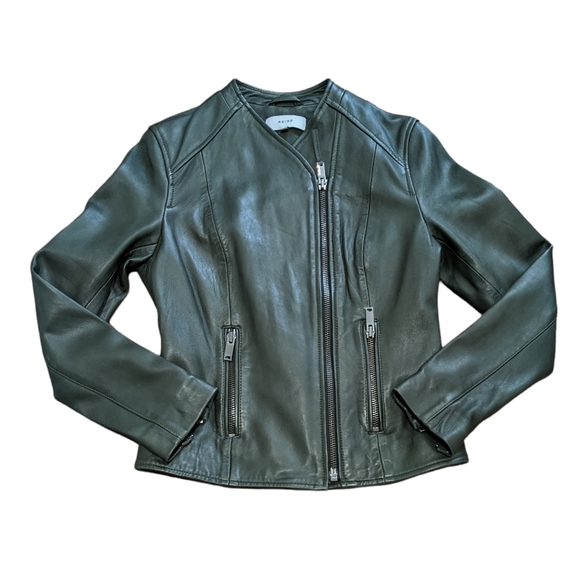 Reiss Rivington collarless leather jacket - Picture 4 of 15